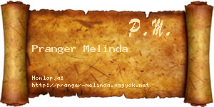 Pranger Melinda névjegykártya